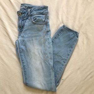 AE Jegging embroidered light wash sz 00
